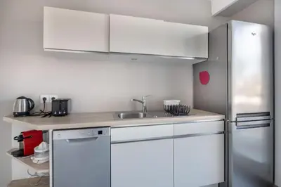 Cuisine ou kitchenette dans l'établissement Au fil de l'Erdre - Au cœur de Nantes avec vue sur l'Erdre et parking