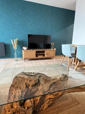 Télévision ou salle de divertissement dans l'établissement Studio cosy vue mer - Plage à 150m