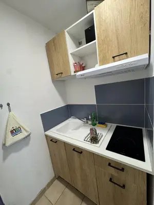 Cuisine ou kitchenette dans l'établissement Studio cosy vue mer - Plage à 150m