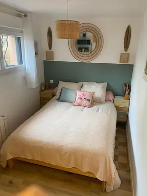 Un ou plusieurs lits dans un hébergement de l'établissement Le cosy beach