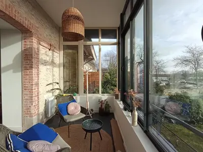Balcon ou terrasse dans l'établissement La Maison du Port de Couëron - Appartement Romance