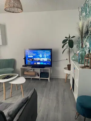 Télévision ou salle de divertissement dans l'établissement Maison une chambre