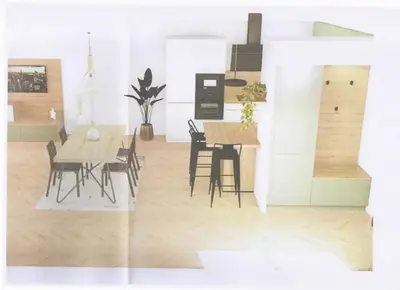 Cuisine ou kitchenette dans l'établissement SCI Familly Bernard