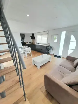Coin salon dans l'établissement Villa 6 personnes à 250 m de la plage