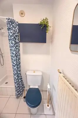 Salle de bains dans l'établissement Le Nid Vendéen - Cozy studio 2-4 pers 15 min du Parc