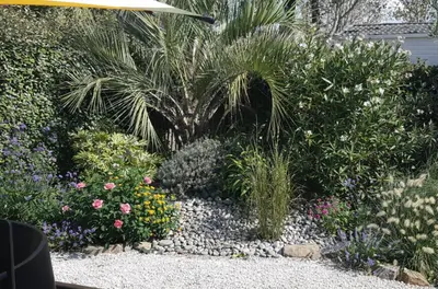 Jardin de l'établissement Charmant cocon avec grande terrasse - bord de mer