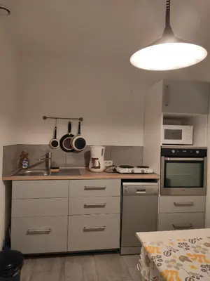 Cuisine ou kitchenette dans l'établissement Topaze séjour chez le Vigneron