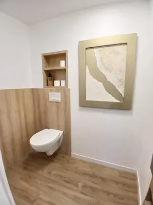 Salle de bains dans l'établissement Appartement Vivre un moment face au château