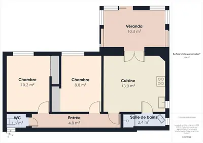 Plan de l'établissement Maison pour 5 avec jardin, plage à 500 m