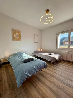 Un ou plusieurs lits dans un hébergement de l'établissement Paul Bert#4 - Newly renovated 2-bedroom apartment near Chantiers
