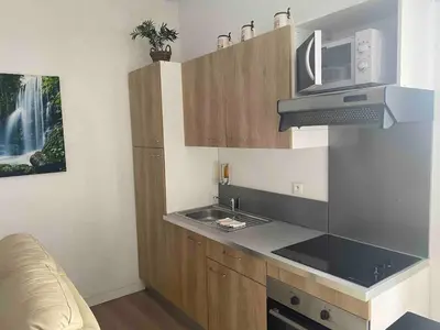 Cuisine ou kitchenette dans l'établissement Studio aloe