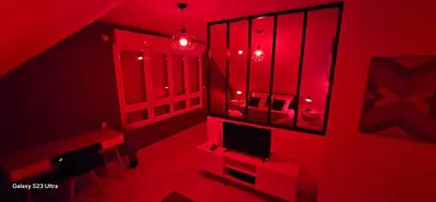 Télévision ou salle de divertissement dans l'établissement Appart'Hôtel - Chateaubriant
