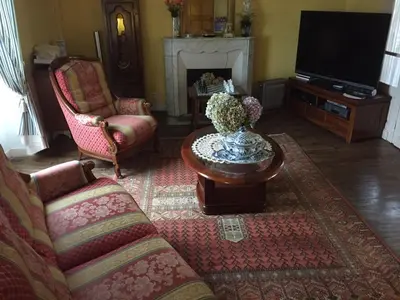 Télévision ou salle de divertissement dans l'établissement Les hortensias