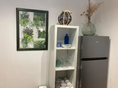 Cuisine ou kitchenette dans l'établissement Gîte la peille