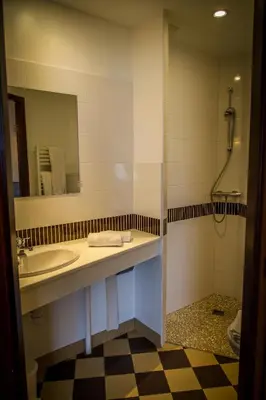 Salle de bains dans l'établissement Brit Hotel Confort Azur Cholet Nord