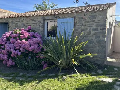 Jardin de l'établissement Charmante maison avec Wifi - 2 pers. - FR-1-224B-481