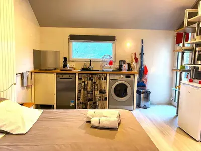 Cuisine ou kitchenette dans l'établissement GiteAnne