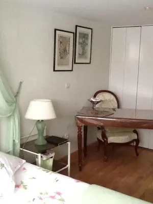 Un ou plusieurs lits dans un hébergement de l'établissement Agora Mijo Chambre d'Hôtes