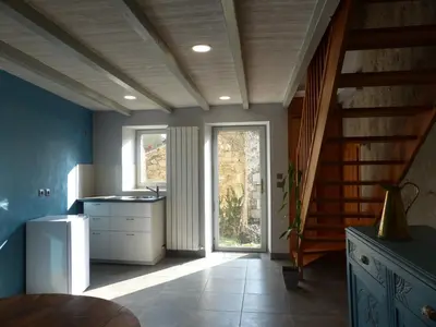 Cuisine ou kitchenette dans l'établissement La petite Vallee