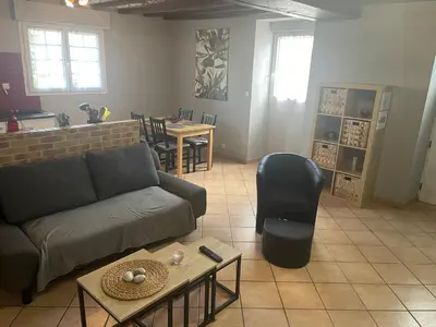 Coin salon dans l'établissement Gite 