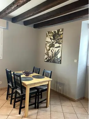 Coin salon dans l'établissement Gite 