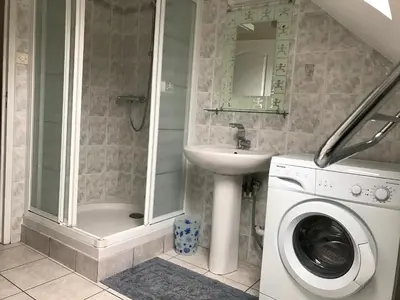 Salle de bains dans l'établissement Gite 