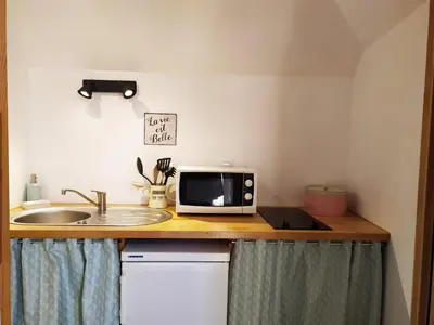 Cuisine ou kitchenette dans l'établissement L'Ancienne Boulangerie