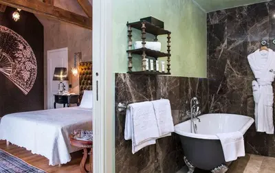 Salle de bains dans l'établissement Château de l'Epinay