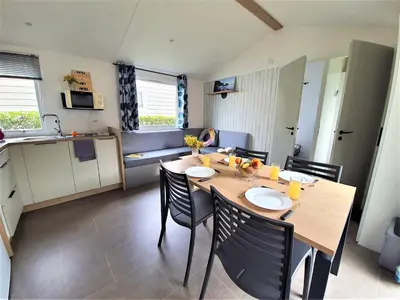 Cuisine ou kitchenette dans l'établissement Camping la Plage