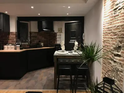 Cuisine ou kitchenette dans l'établissement Les machines de Jules, hyper centre