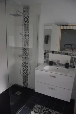 Salle de bains dans l'établissement Gîte de la Vallée