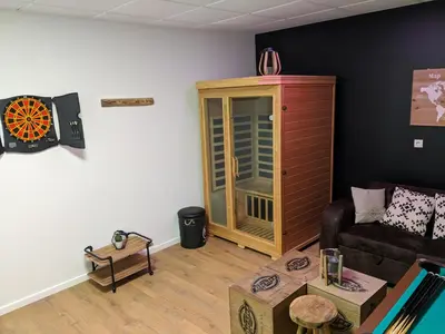 Coin salon dans l'établissement Dépendance chaleureuse dans le vignoble nantais