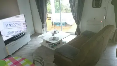 Télévision ou salle de divertissement dans l'établissement Le Domaine des Pins