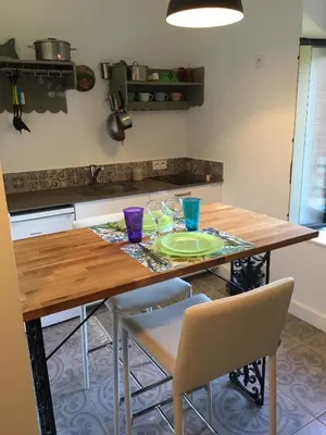 Cuisine ou kitchenette dans l'établissement Gîte horizon mer et campagne
