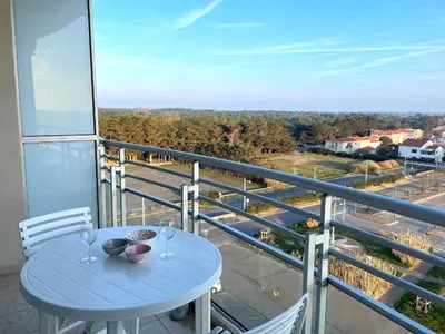 Balcon ou terrasse dans l'établissement Bel appartement 1 chambre pour 5 personnes au bord de la mer à Saint-Jean-de-Monts - FR-1-323-216