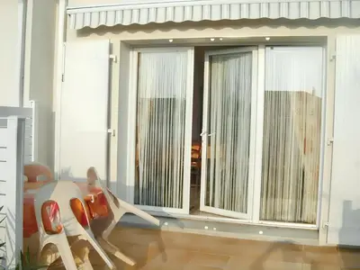 Balcon ou terrasse dans l'établissement Maison chaleureuse à Notre-Dame-de-Monts avec terrasse
