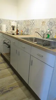 Cuisine ou kitchenette dans l'établissement Logis des chouans