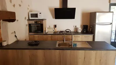 Cuisine ou kitchenette dans l'établissement Gite de la Haie