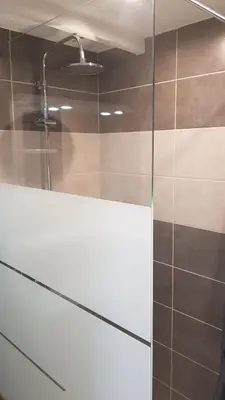 Salle de bains dans l'établissement Gite de la Haie