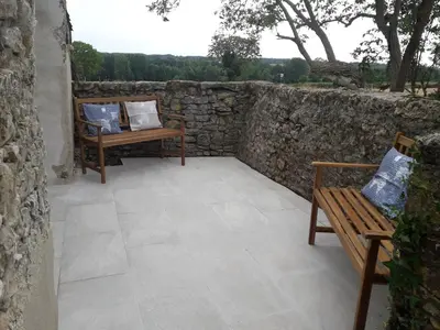 Balcon ou terrasse dans l'établissement l' Oiseau Bleu