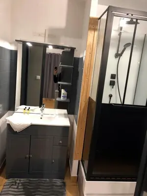 Salle de bains dans l'établissement Appartement LOGIS DU CHATEAU DES MARAIS - pour 2 à 3 PERSONNES