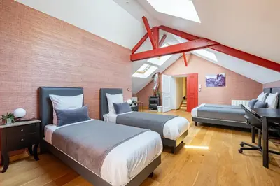 Un ou plusieurs lits dans un hébergement de l'établissement Marc's Flat - Calm & Cosy