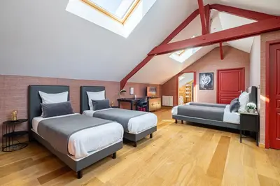 Un ou plusieurs lits dans un hébergement de l'établissement Marc's Flat - Calm & Cosy