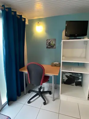 Télévision ou salle de divertissement dans l'établissement Charmant studio calme avec terasse & parking privé