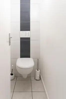 Salle de bains dans l'établissement Gîte du jardin de Charlotte - Ancenis St Géréon