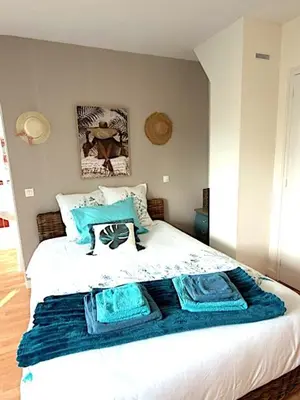 Un ou plusieurs lits dans un hébergement de l'établissement Aux portes de Pornichet, Chambres d'hôtes Ty'Sacha