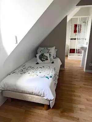 Un ou plusieurs lits dans un hébergement de l'établissement Aux portes de Pornichet, Chambres d'hôtes Ty'Sacha