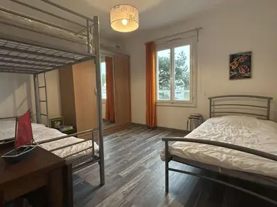 Un ou plusieurs lits dans un hébergement de l'établissement Appartement 3 pièces avec balcon, à 300m de la plage, La Guérinière - FR-1-224B-107