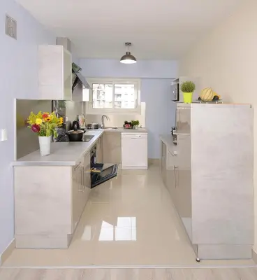 Cuisine ou kitchenette dans l'établissement Appartement 2 chambres Angers Centre de Congrès