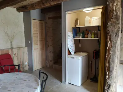 Cuisine ou kitchenette dans l'établissement Gîte les genêts